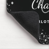 黒銀グリッターモノグラムinitails名 マウスパッド (コーナー)