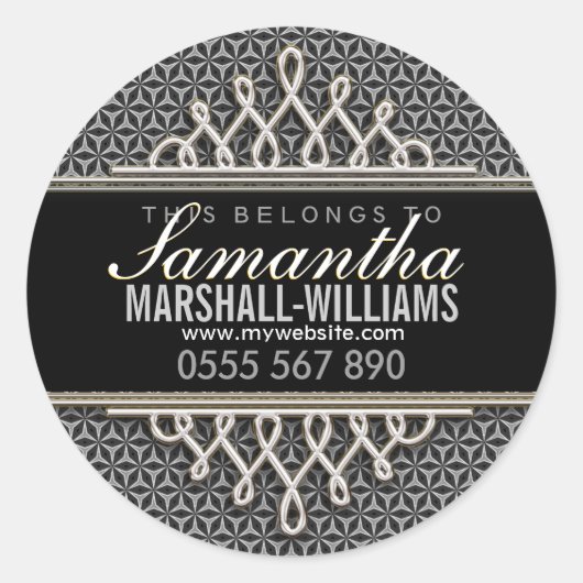 黒銀スタイリッシュのビジネス本ラベルシール ラウンドシール (正面)