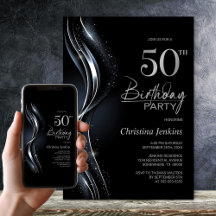 黒銀スタイリッシュ50歳の誕生日パーティー