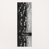 黒銀パーソナライズされた貨 ヨガマット (正面)
