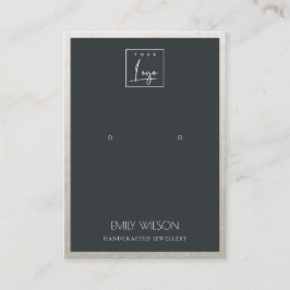 黒銀フェイクロ縁どゴイヤリング表示 名刺