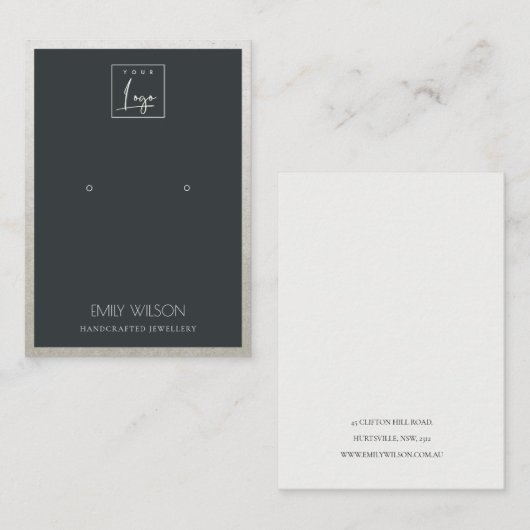 黒銀フェイクロ縁どゴイヤリング表示 名刺 (正面/裏面)