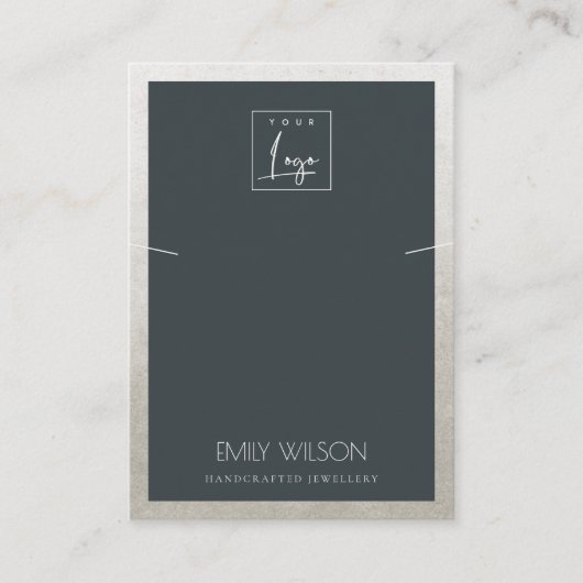 黒銀フェイクロ縁どゴネックレス 名刺 (正面)