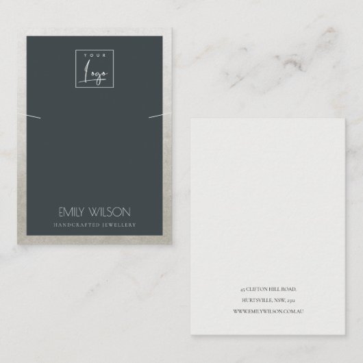 黒銀フェイクロ縁どゴネックレス 名刺 (正面/裏面)