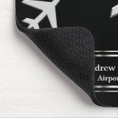 黒銀フェイク飛行機 マウスパッド (コーナー)