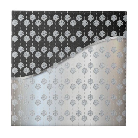 黒銀モダンセラミック瓦 タイル (正面)