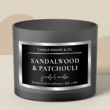 黒銀モダン瓶エレガント包装用キャンドル