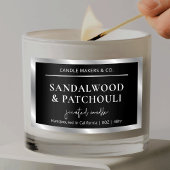 黒銀モダン瓶エレガント包装用キャンドル 長方形シール