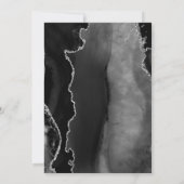 黒銀モダン銀アゲート日付を保存 セーブザデート (裏面)