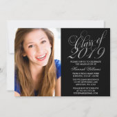 黒銀写真のスクリプト卒業 案内状 (正面)