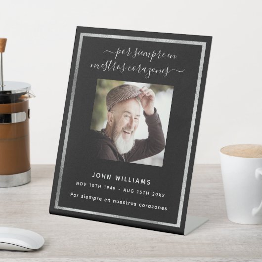 黒銀写真追悼式 台座サイン (インサイチュ)