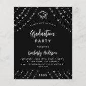 黒銀卒業パーティーの予算の招待状 チラシ (正面)