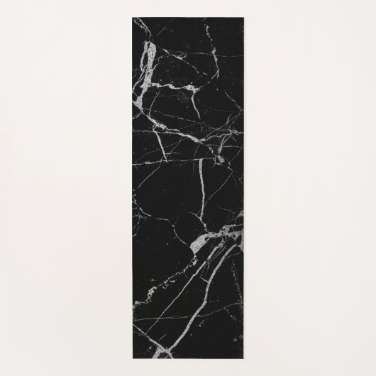 黒銀大理石 ヨガマット (正面)