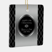 黒銀幾何学模様デザイン- 25周年 セラミックオーナメント (右)
