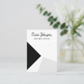 黒銀抽象芸術ジュエリーイヤリングディスプレイ 名刺 (スタンド正面)