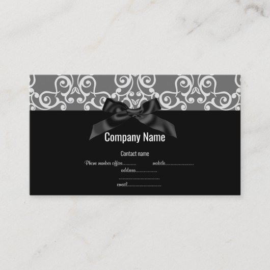 黒銀抽象芸術模様名刺 名刺 (正面)