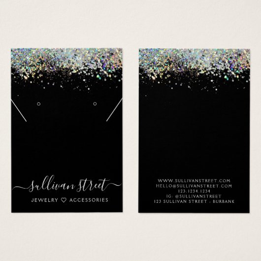 黒銀書道ネックレス表示カード (正面&裏面)