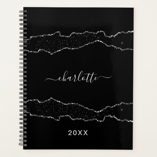 黒銀瑪瑙の大理石名台本2026 プランナー手帳 (正面)