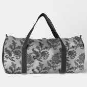 黒銀花華美柄 ダッフルバッグ (正面)