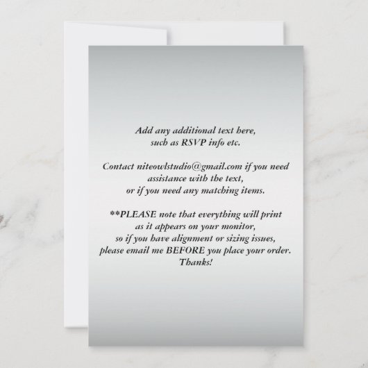 黒銀華麗な巻軸 25周年招待状 招待状 (裏面)