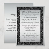 黒銀華麗巻軸 25周年招待状 招待状 (正面/裏面)