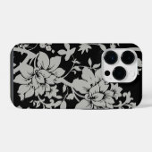 黒銀製粉花模様 iPhoneケース (裏面横)