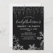 黒銀雪氷灯ウィンタースウィート16 招待状 (正面)