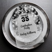 黒銀風船卒業パーティー アクリル招待状