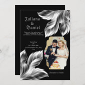 黒銀 招待状 (正面/裏面)