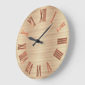 黒銅バラ金ゴールドローマンウッドアーバン ラージ壁時計 (傾斜)