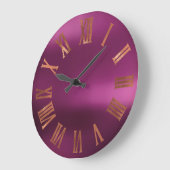 黒銅バラ金ゴールドローマンパープルアーバン ラージ壁時計 (傾斜)