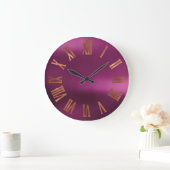 黒銅バラ金ゴールドローマンパープルアーバン ラージ壁時計 (ホーム)