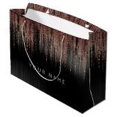 黒銅バラ金ゴールド名Favy Glam Matrix Rain ラージペーパーバッグ (裏面アングル)