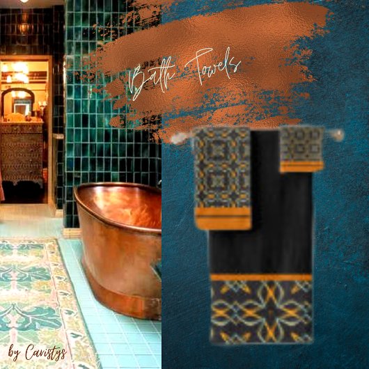 黒銅銀 バスタオルセット