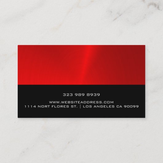 黒鋼および赤鋼の背景フィットネストレーナー 名刺 (裏面)