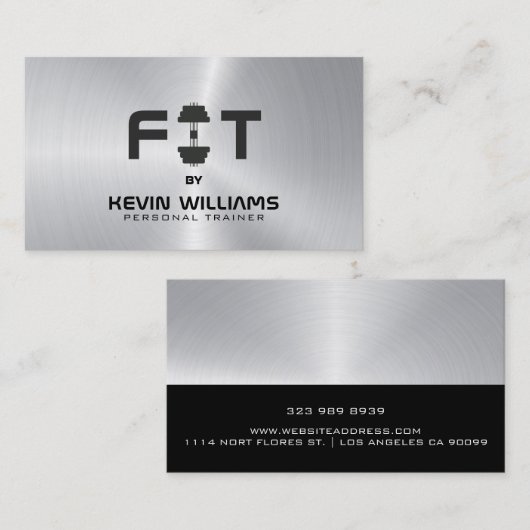 黒鋼バックグラウンドフィットネストレーナー 名刺 (正面/裏面)