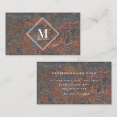 黒錆メタリックテクスチャモノグラムイニシャル 名刺 (正面/裏面)