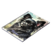 黒長髪チワワ水彩画 ノートブック (左側)