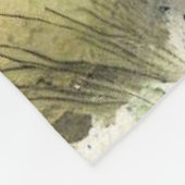 黒長髪チワワ水彩画 フリースブランケット (角)