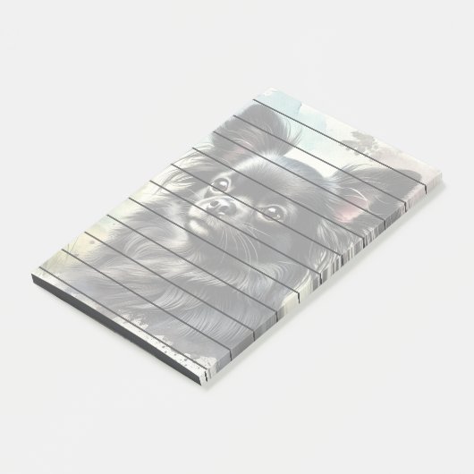 黒長髪チワワ水彩画 ポストイット (アングル)