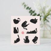 黒間抜け猫誕生日 カード (スタンド正面)