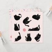 黒間抜け猫誕生日 カード (正面/裏面インサイチュ)