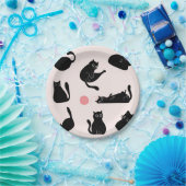 黒間抜け猫 ペーパープレート (パーティー)