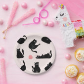 黒間抜け猫 ペーパープレート (パーティー)