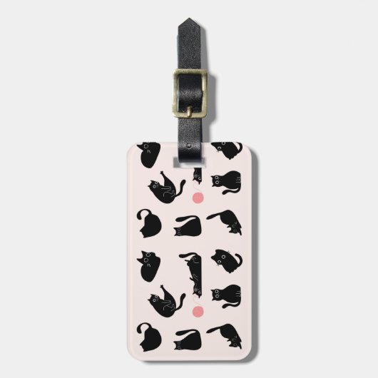 黒間抜け猫 ラゲッジタグ (正面縦)