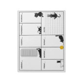 黒間抜け猫A4週用パッド ノートパッド (回転)