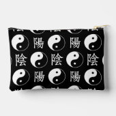黒隠陽シンボル中国の文字パターン アクセサリーポーチ (裏面)