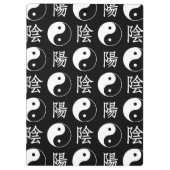 黒隠陽シンボル中国の文字パターン クリップボード (裏面)