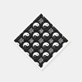 黒隠陽シンボル中国の文字パターン スタンダードカクテルナプキン (角)