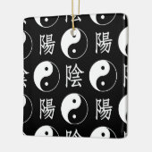 黒隠陽シンボル中国の文字パターン セラミックオーナメント (左)